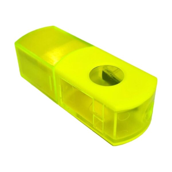 5331-YEL.jpg Jakar 2-in-1 Random Colour Choice Neon Pencil Sharpener and Eraser – Compact and Versatile Design