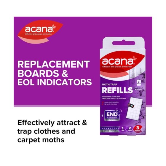 Acana 2 Cloth Moth Trap Refill’s (1 Pack) – Chemical-Free Moth Control