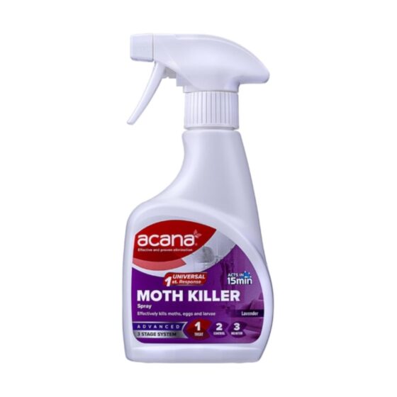 Acana Moth Killer Spray for Carpet & Fabric 500ml – Lavender Scent, Kills Moths, Eggs & Larvae, Fabric Protection