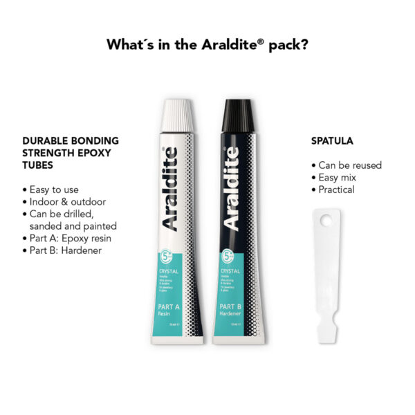 Araldite Crystal Clear Epoxy Glue 2 x 15ml – Transparent, Strong Adhesive for Jewellery & Glass 2 Araldite Crystal Clear Epoxy Glue 2 x 15ml – Transparent, Strong Adhesive for Jewellery & Glass