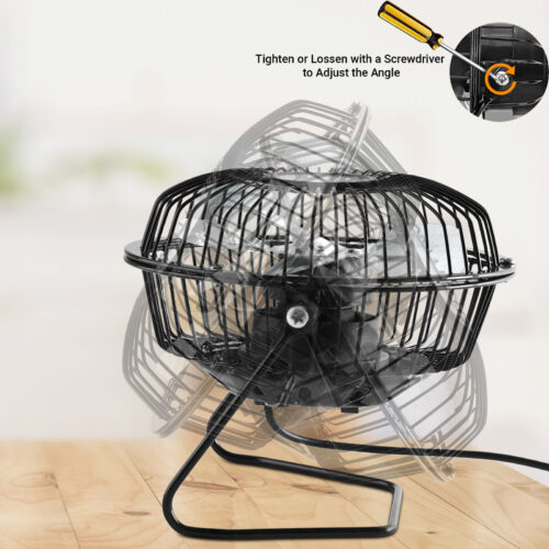 USB Mini Fan 4" (Black) – Ultra-Quiet Portable Desk Fan, Adjustable Angle, USB Powered for Home, Office & Travel - Image 3