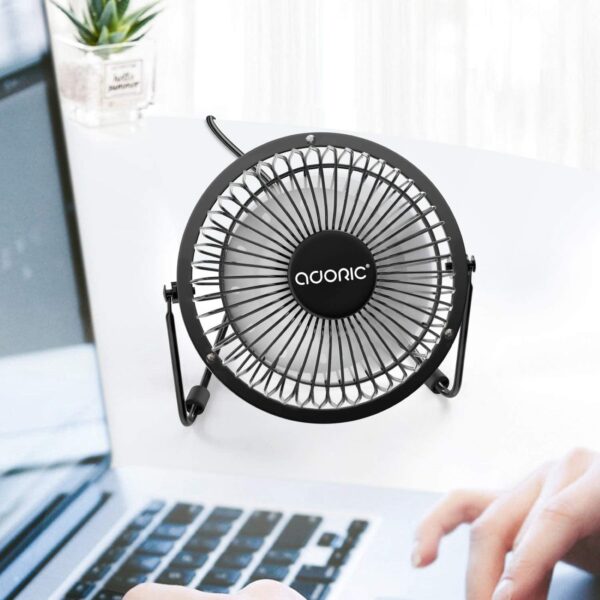 USB Mini Fan 6" (Black) – Powerful Portable Desk Fan, Adjustable Angle, USB Powered for Home, Office & Travel 3 CHT FAN 6 4