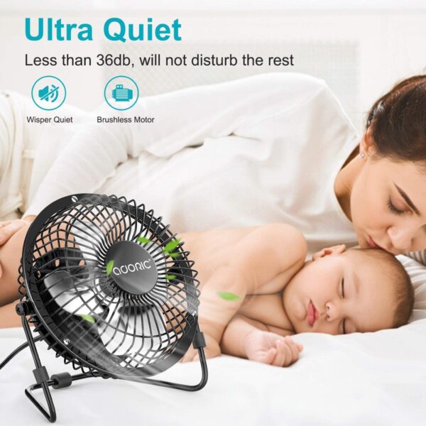 USB Mini Fan 6" (Black) – Powerful Portable Desk Fan, Adjustable Angle, USB Powered for Home, Office & Travel 4 CHT FAN 6 5