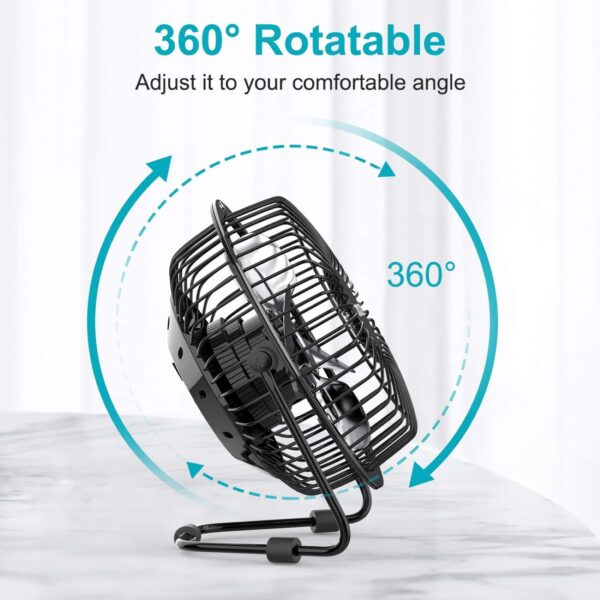 USB Mini Fan 6" (Black) – Powerful Portable Desk Fan, Adjustable Angle, USB Powered for Home, Office & Travel 6 CHT FAN 6 7