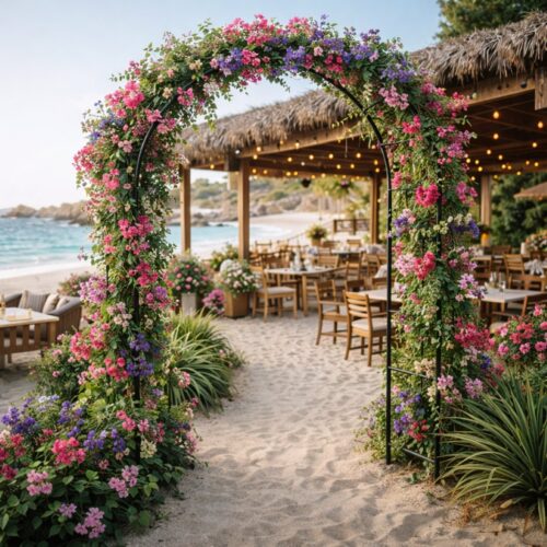 Metal Garden Arch Trellis 2m – 200cm Outdoor Climbing Plant Support Frame for Roses, Ivy & Wedding Decoration - Image 3