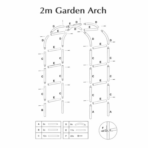 Metal Garden Arch Trellis 2m – 200cm Outdoor Climbing Plant Support Frame for Roses, Ivy & Wedding Decoration - Image 6