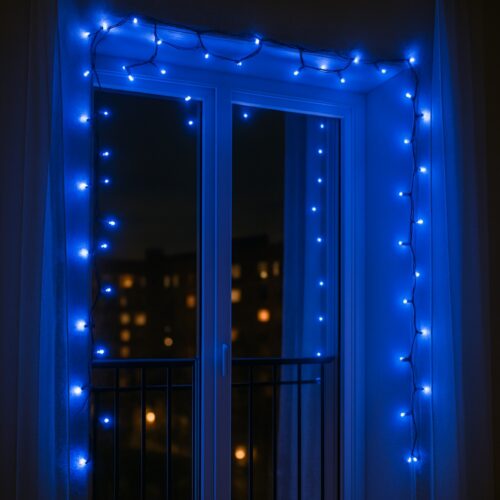 100 LED Blue & White String Lights (6.9m) – Battery Fairy Lights for Christmas, Weddings, and Home Decor