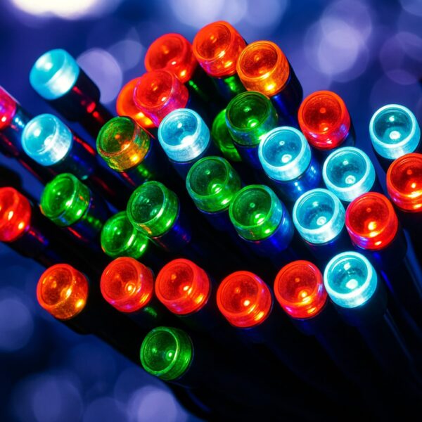 100 LED Multicolour String Lights (6.9m) – Battery Fairy Lights for Christmas, Weddings, and Home Decor