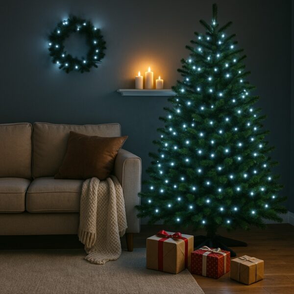 100 LED White String Lights (6.9m) – Battery Fairy Lights for Christmas, Weddings, and Home Decor