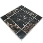 Dark Square Marble Effect Adhesive Vinyl Floor Tiles 30.5cm x 30.5cm x 0.9mm Each (Single Sample)