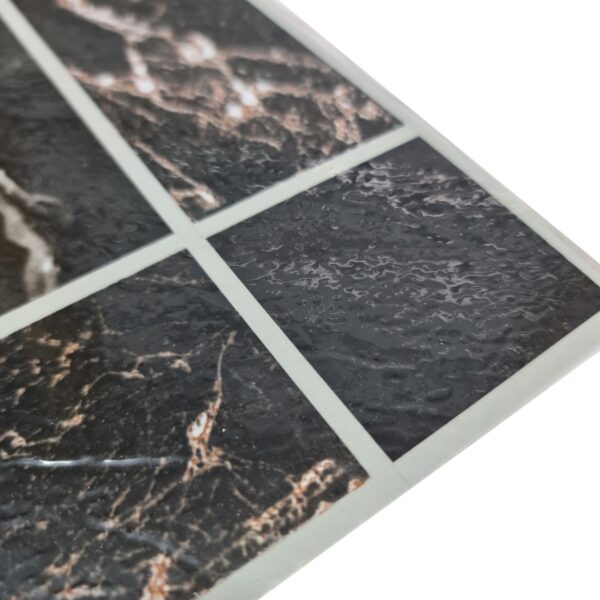 Dark Square Marble Effect Adhesive Vinyl Floor Tiles 30.5cm x 30.5cm x 0.9mm Each (15 Pack) - 9sqft 2 Dark Square Marble Effect Adhesive Vinyl Floor Tiles 30.5cm x 30.5cm x 0.9mm Each (Single Sample)