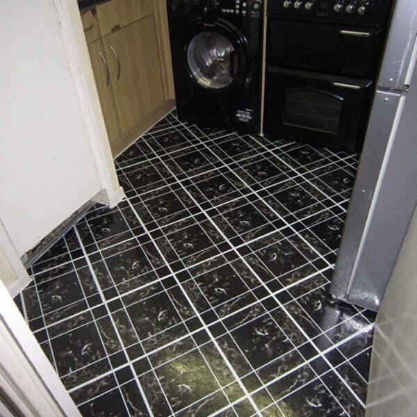 Dark Square Marble Effect Adhesive Vinyl Floor Tiles 30.5cm x 30.5cm x 0.9mm Each (15 Pack) - 9sqft 3 Dark Square Marble Effect Adhesive Vinyl Floor Tiles 30.5cm x 30.5cm x 0.9mm Each (Single Sample)