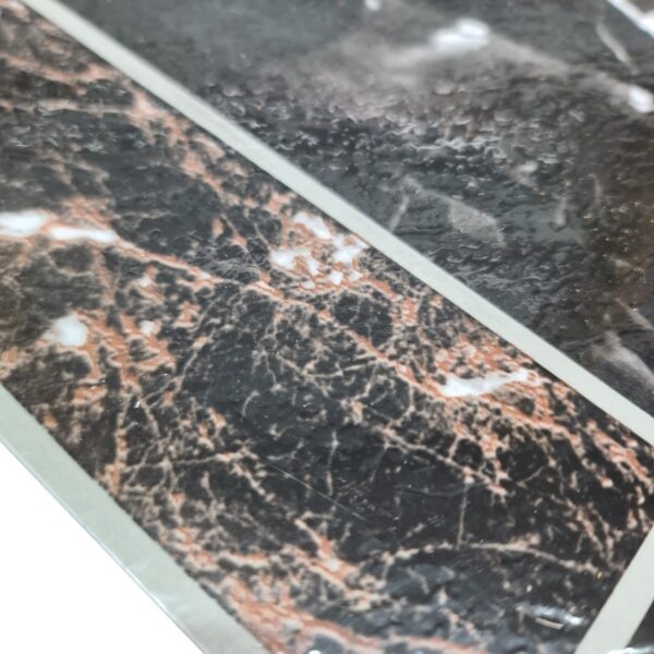 Dark Square Marble Effect Adhesive Vinyl Floor Tiles 30.5cm x 30.5cm x 0.9mm Each (15 Pack) - 9sqft 5 Dark Square Marble Effect Adhesive Vinyl Floor Tiles 30.5cm x 30.5cm x 0.9mm Each (Single Sample)