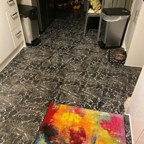 Dark Marble Effect Adhesive Vinyl Floor Tiles 30.5cm x 30.5cm x 0.9mm Each (40 Pack) - 24sqft 10 Dark Marble Effect Adhesive Vinyl Floor Tiles 30.5cm x 30.5cm x 0.9mm Each (Single Sample)