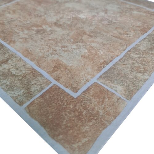 Light Sand Stone Effect Adhesive Vinyl Floor Tiles 30.5cm x 30.5cm x 0.9mm Each (5 Pack) - 3sqft 6 Light Sand Stone Effect Adhesive Vinyl Floor Tiles 30.5cm x 30.5cm x 0.9mm Each (Single Sample)