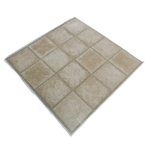 Square Beige Mosaic Stone Effect Adhesive Vinyl Floor Tiles