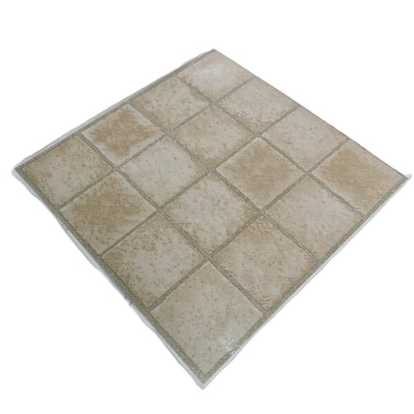 DIY-STN-SQR-BG.jpg Square Beige Mosaic Stone Effect Adhesive Vinyl Floor Tiles