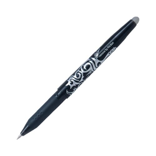 Pilot Black (1 Pen) Frixion Rollerball – Medium 0.7mm, Erasable Ink Removes by Friction