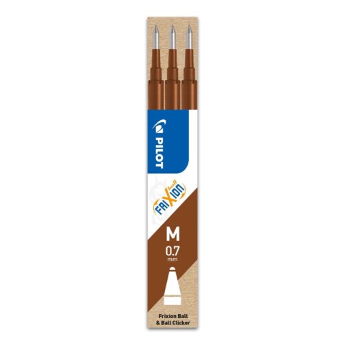 Pilot Frixion Brown 1 Refill Cartridge for Ball & Clicker Pens – 0.7mm Medium Tip – Write, Erase, & Rewrite