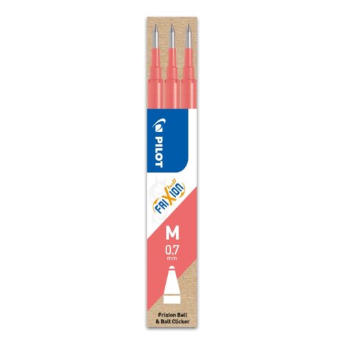 Pilot Frixion Coral Pink 1 Refill Cartridge for Ball & Clicker Pens – 0.7mm Medium Tip – Write, Erase, & Rewrite