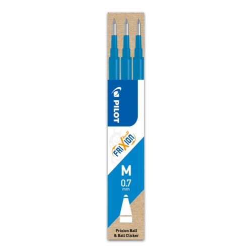 Pilot Frixion Light Blue 1 Refill Cartridge for Ball & Clicker Pens – 0.7mm Medium Tip – Write, Erase, & Rewrite