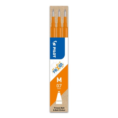 Pilot Frixion Orange 1 Refill Cartridge for Ball & Clicker Pens – 0.7mm Medium Tip – Write, Erase, & Rewrite
