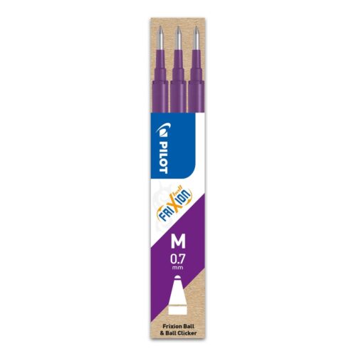 Pilot Frixion Violet 1 Refill Cartridge for Ball & Clicker Pens – 0.7mm Medium Tip – Write, Erase, & Rewrite