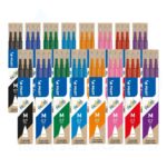 Pilot FriXion Refill Cartridge Set – 2 Set of 8 Refills (Black, Blue, Green, Sky Blue, Orange, Pink, Red, Violet) – 0.7mm Medium Tip