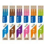 Pilot Frixion 6 Color Refill Cartridges for Ball & Clicker Pens – 0.7mm Medium Tip, Assorted Colors (Sky Blue, Brown, Viloet, Pink, Orange & Lime Green)