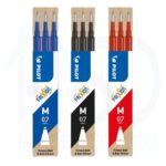Pilot Frixion 3 Color Refill Cartridges for Ball & Clicker Pens – 0.7mm Medium Tip, Assorted Colors (Blue, Black & Red)