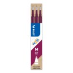 Pilot Frixion Erasable Refills – Wine Red Ink, 0.7mm Tip (Pack of 3) for Ball & Clicker Pens