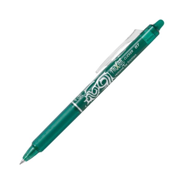 FRK7-GRN.jpg Pilot Frixion Retractable Erasable Pen – Green Ink, Medium 0.7mm Tip – Smooth , Heat-Sensitive Writing & Editing