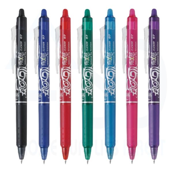 FRK7-VP1.jpg Pilot 7 Pen Set (Black, Blue, Red, Green, Light Blue, Pink & Violet) Retractable Pen – Medium 0.7mm Erasable Ink for Effortless Writing & Editing