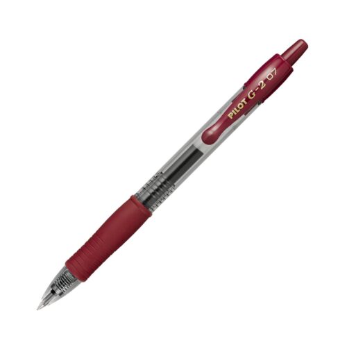 Pilot G-2 Dark Red 1 Pen Broad 0.7mm Medium Retractable Rollerball Pen – Iconic Gel Pen with Bold Writing