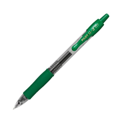 Pilot G-2 Green 1 Pen Broad 0.7mm Medium Retractable Rollerball Pen – Iconic Gel Pen with Bold Writing
