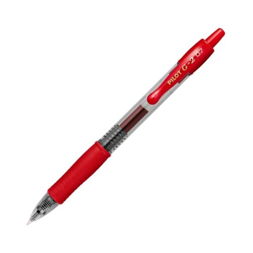 Pilot G-2 Red 1 Pen Broad 0.7mm Medium Retractable Rollerball Pen – Iconic Gel Pen with Bold Writing