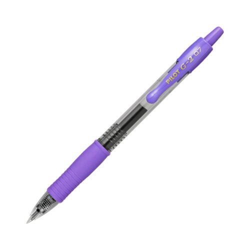 Pilot G-2 Violet 1 Pen Broad 0.7mm Medium Retractable Rollerball Pen – Iconic Gel Pen with Bold Writing