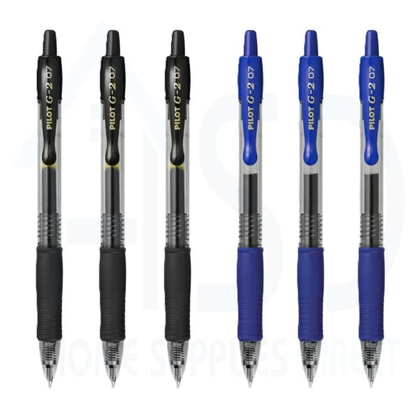 G2-07-VP1.jpg Pilot G-2 12 Pen Set (6 Blue & 6 Black) Broad 0.7mm Medium Retractable Rollerball Pen – Iconic Gel Pen with Bold Writing
