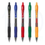 Pilot G-2 5 Pen Set (Black, Blue, Red, Green & Orange) Broad 0.7mm Medium Retractable Rollerball Pen – Iconic Gel Pen with Bold Writing