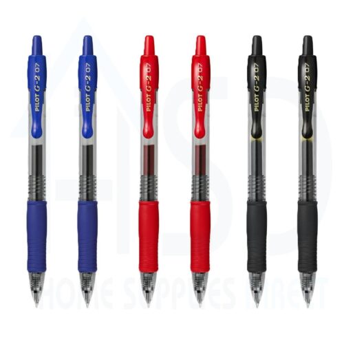 Pilot G-2 6 Pen Set (2 Blue, 2 Red & 2 Black) Broad 0.7mm Medium Retractable Rollerball Pen – Iconic Gel Pen with Bold Writing