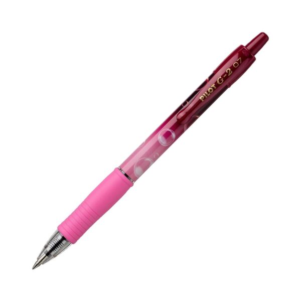 G2-BB-PNK.jpg Pilot G-2 Bubble Edition 1 Pink Barrel Pen – 0.7mm Blue Medium Ink for Smooth Writing