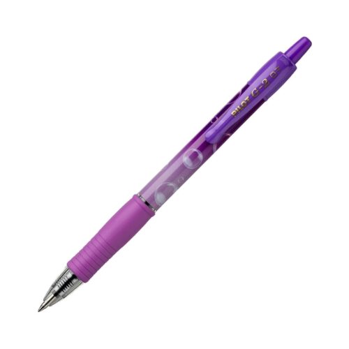 Pilot G-2 Bubble Edition 1 Violet Barrel Pen – 0.7mm Blue Medium Ink for Smooth Writing