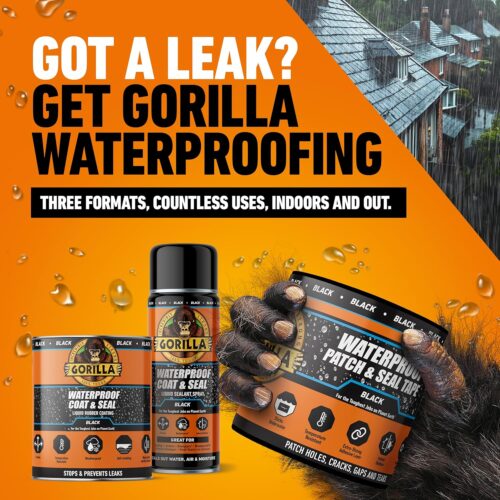 Gorilla Waterproof Coat & Seal Black 473ml – Flexible Rubberized Waterproofing & Leak Repair 7 Gorilla Waterproof Coat & Seal Black 473ml – Flexible Rubberized Waterproofing & Leak Repair