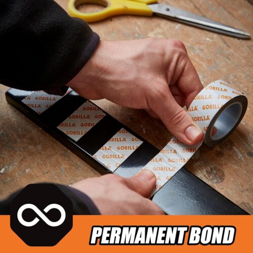 Gorilla Mounting Tape 20KG Max Strength 25mm x 1.5M – Heavy Duty Double-Sided Adhesive Tape 10 Gorilla Mounting Tape 20KG Max Strength 25mm x 1.5M – Heavy Duty Double-Sided Adhesive Tape