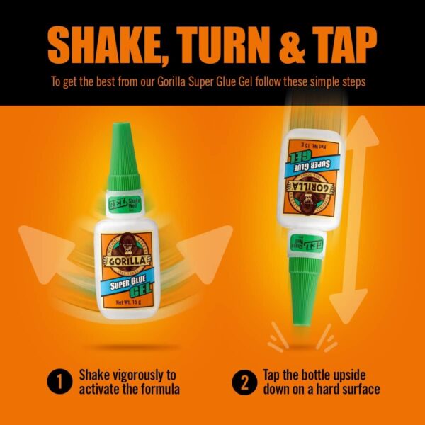 Gorilla Super Glue Precise Gel 15g – Fast-Setting, Impact-Tough Adhesive with Precision Application 2 Gorilla Super Glue Precise Gel 15g – Fast-Setting, Impact-Tough Adhesive with Precision Application