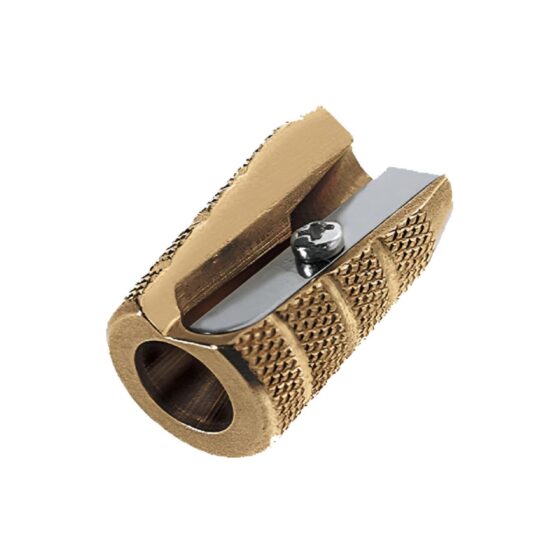 Möbius & Ruppert (M+R) Brass Bullet Pencil Sharpener – Single-Hole, Heavy-Duty German Brass