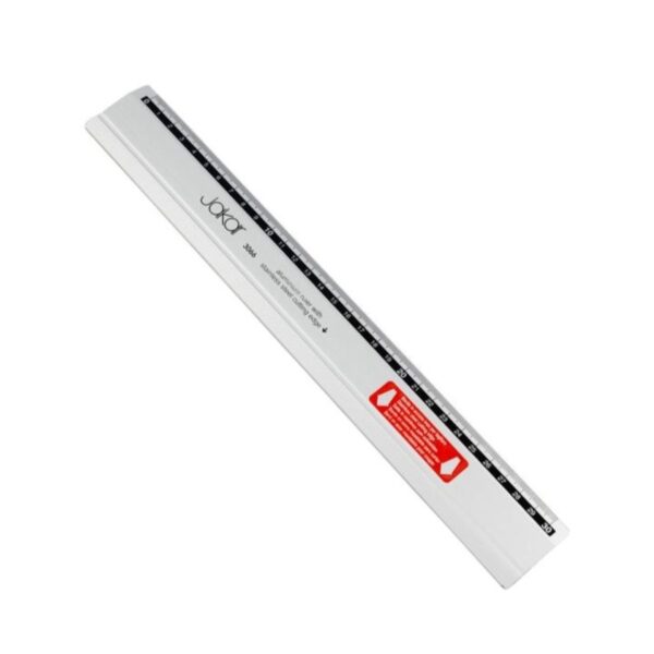 Item0-3EpYYD.jpg Jakar Aluminium Ruler 30cm with Stainless Steel Cutting Edge – Printed mm/cm Markings (3066), Rubber Grip & Hanging Hole for Precision Measuring & Cutting