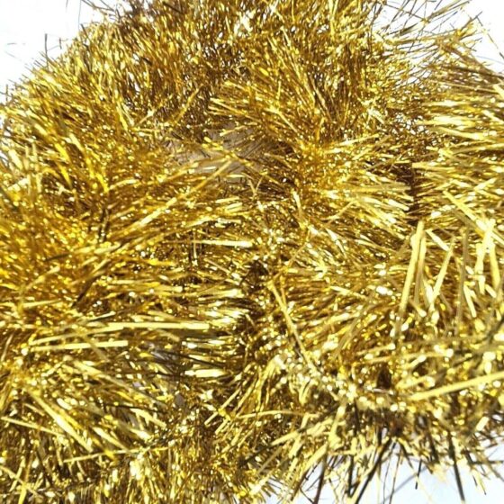 Fine Gold Tinsel Garland – Perfect for Christmas & Party Decorations