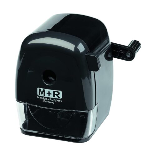 Möbius & Ruppert (M+R) Crank Desktop Pencil Sharpener – Black (7-11.6mm Diameter)