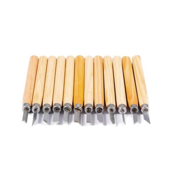 Jakar Wood Carving Mini Chisel Set, With 12 Assorted Steel Blades, Hanging Pack